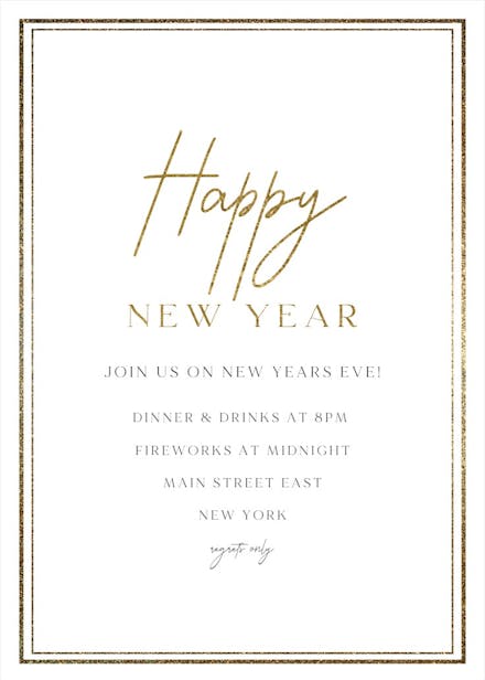 Classy new year - new year invitation