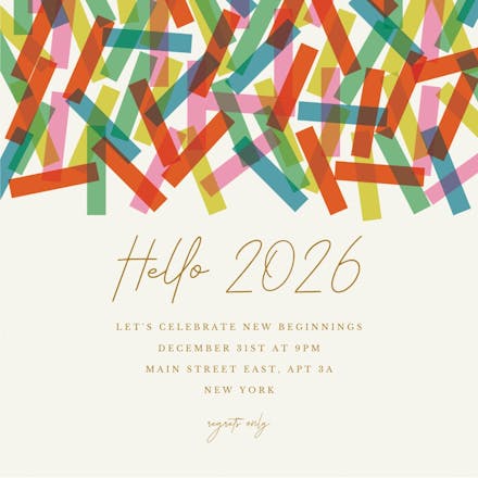 Confetti - new year invitation