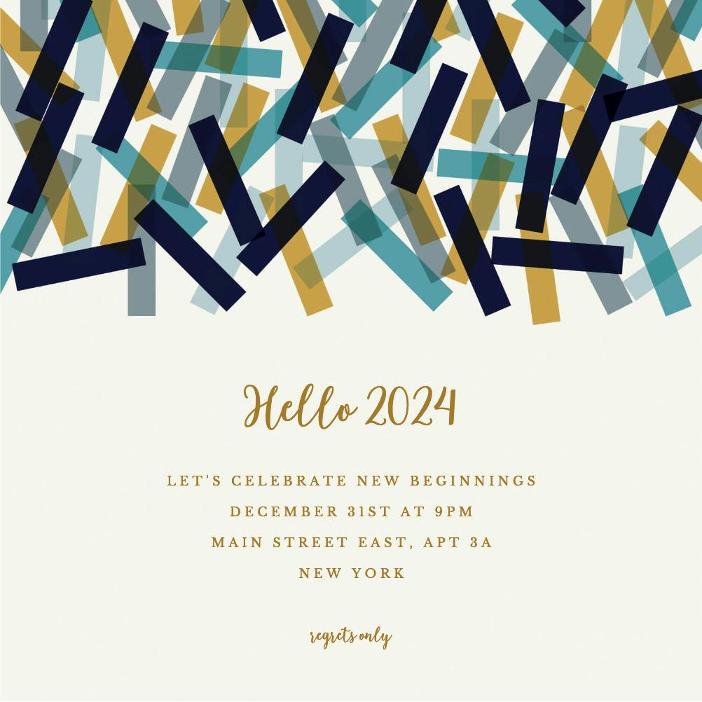 Confetti - new year invitation