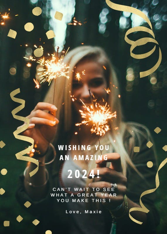 Confetti overlay - new year card