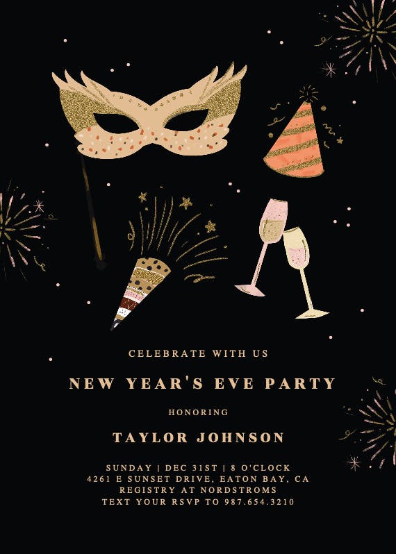 Crazy party - new year invitation
