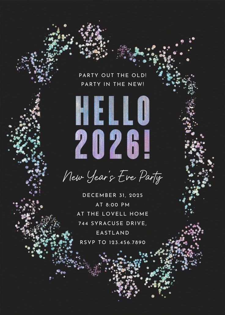 Decadent glitz - new year invitation