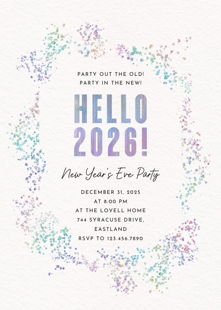 Decadent glitz - invitación de año nuevo