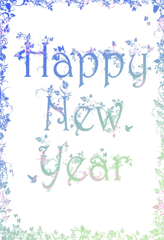 Decorated new year card - new year card