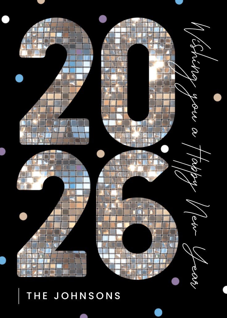 Disco ball year - new year card