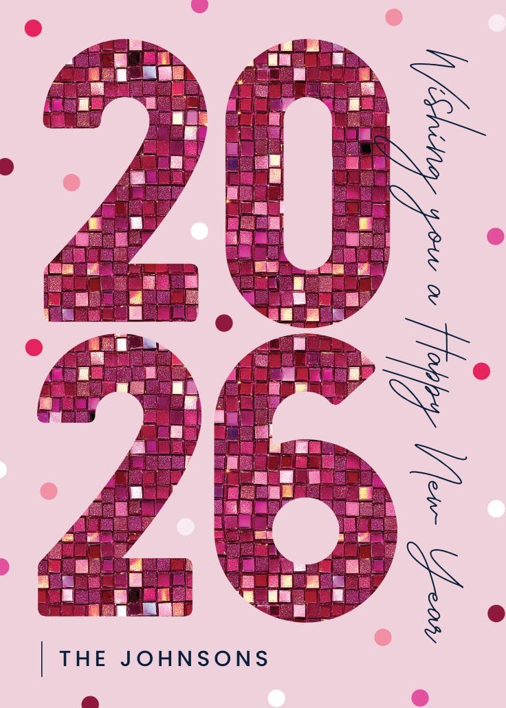 Disco ball year - tarjeta de año nuevo