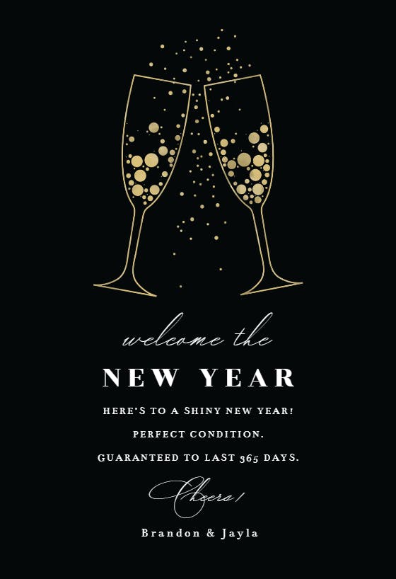 Double flutes - new year card