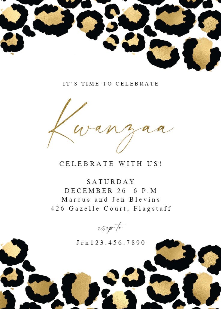 Elegant leopard - party invitation