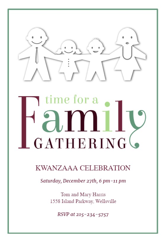 Family gathering - kwanzaa invitation