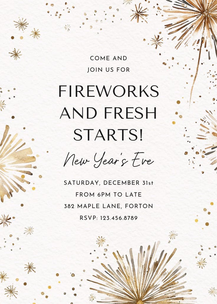 Fresh starts - new year invitation