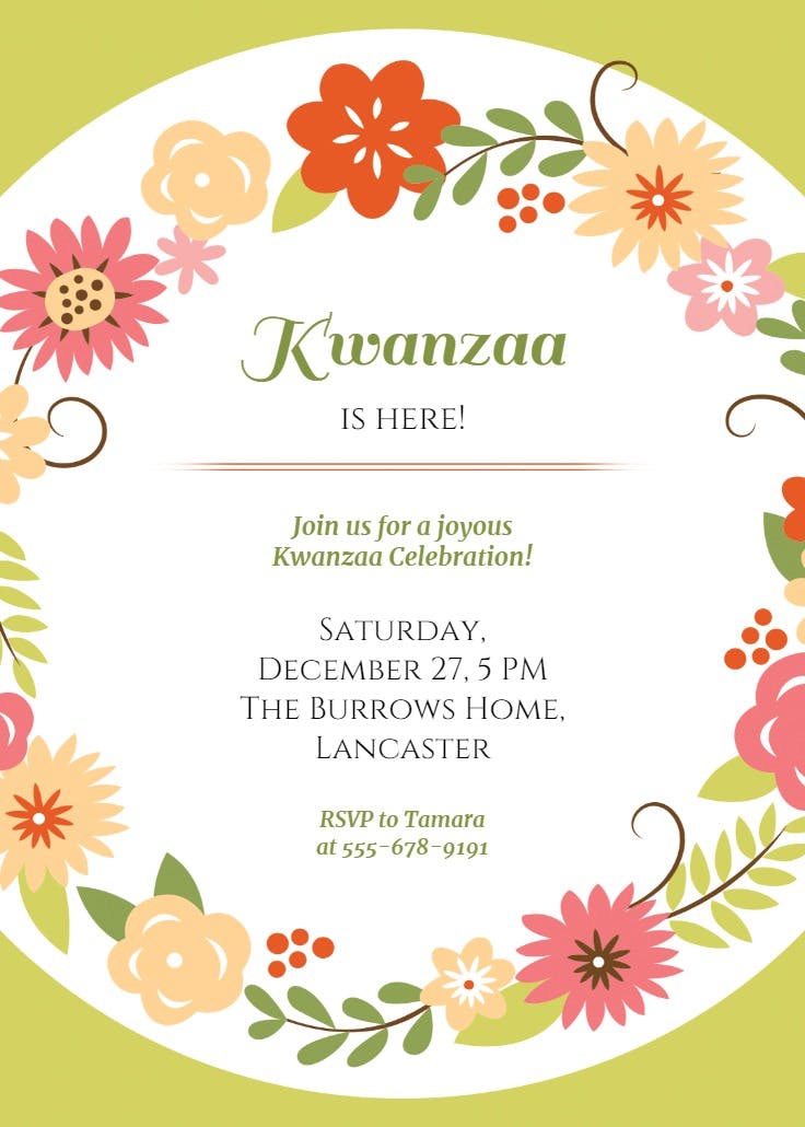 Gather round - kwanzaa invitation