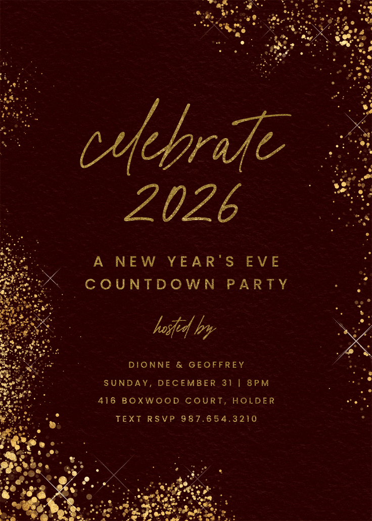 Glitter mist - new year invitation