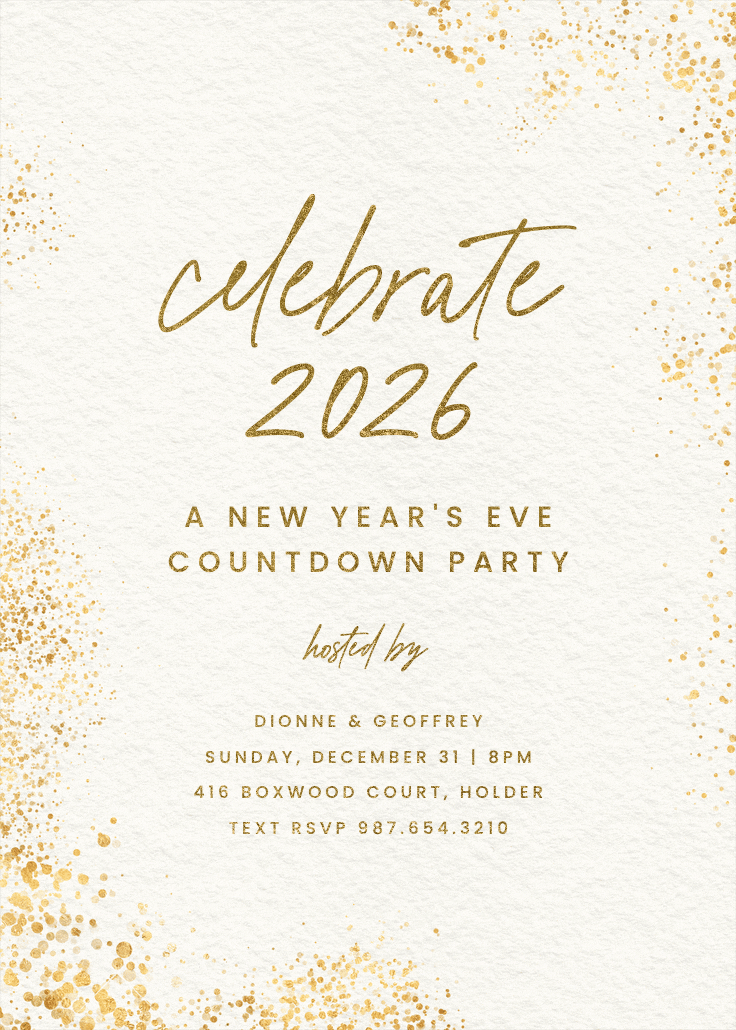 Glitter mist - new year invitation