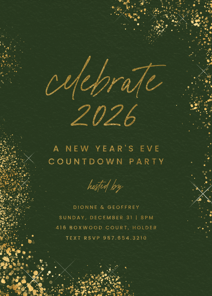 Glitter mist - new year invitation