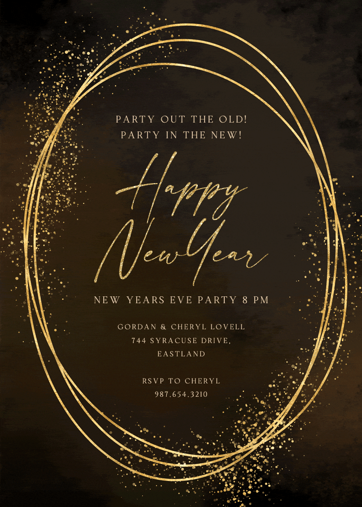Gold texture - new year invitation