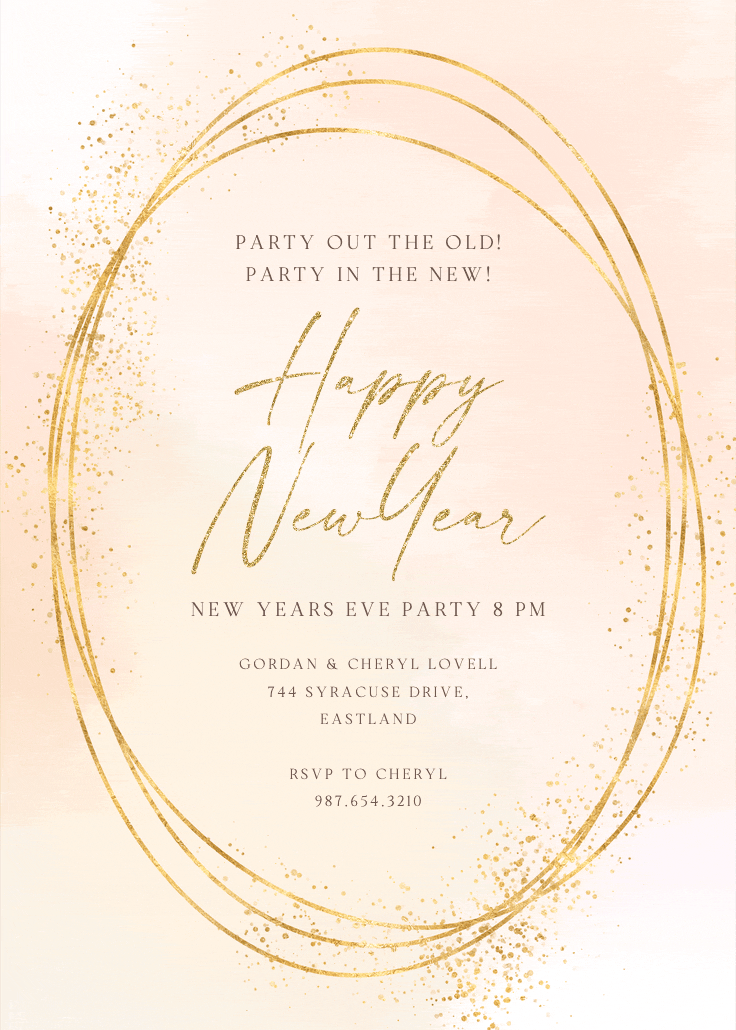 Gold texture - new year invitation