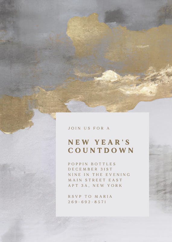 Golden celebration - new year invitation