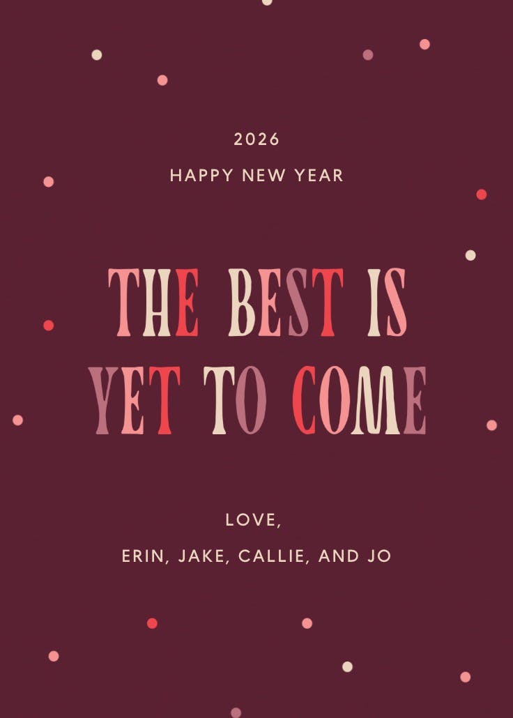 Good things ahead - new year card