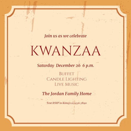 Handcrafted Style - Kwanzaa Invitation