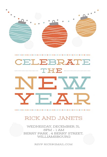 Hanging Lanterns - New Year Invitation