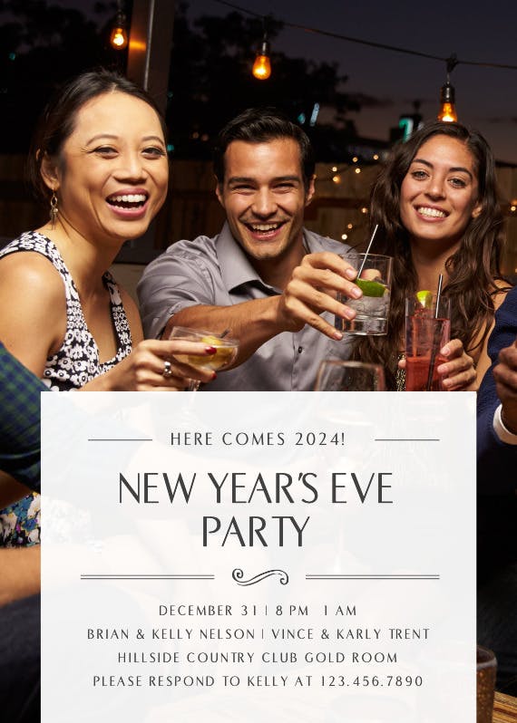 Here’s to you - new year invitation
