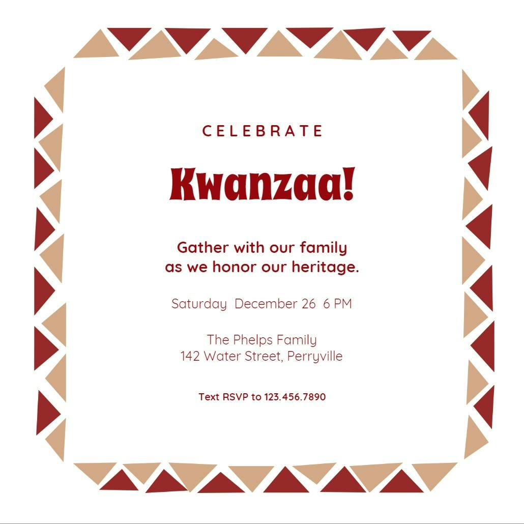 Honoring heritage - kwanzaa invitation