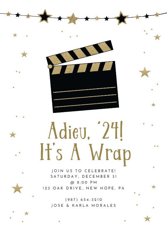 It's a wrap - new year invitation