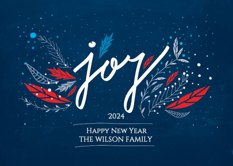 Joy of new year - holidays card