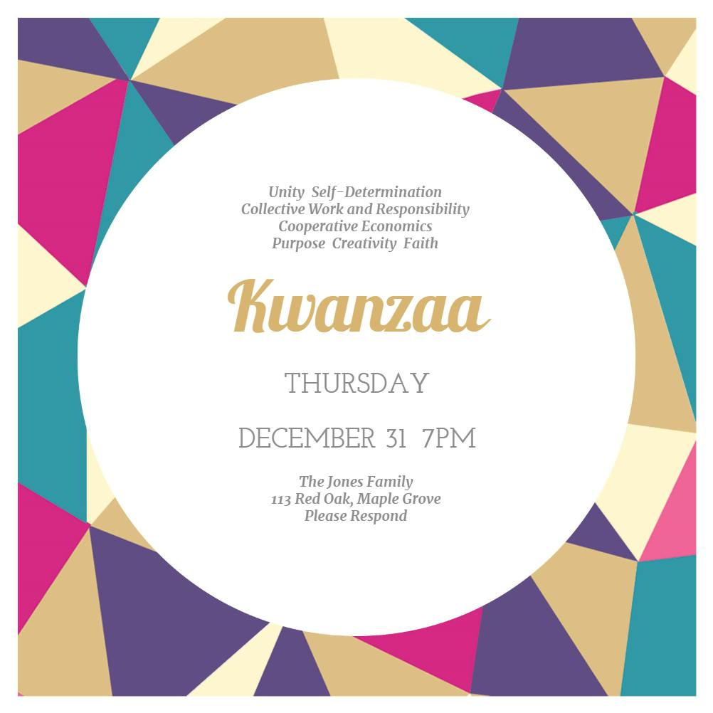 Keeping tradition - kwanzaa invitation