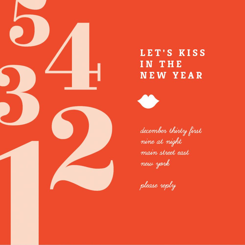 Kiss in the new year - new year invitation