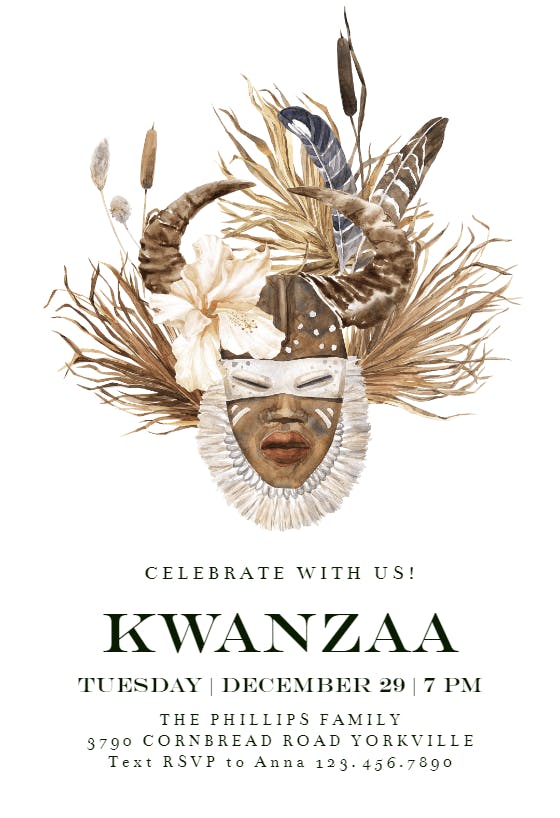 Kwanzaa night -  invitación para día festivo