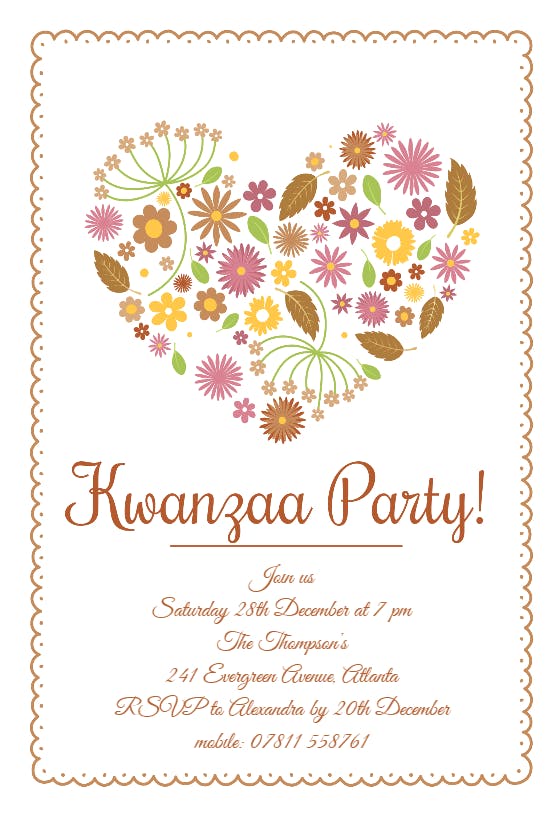 Kwanzaa party -  invitación de kwanzaa