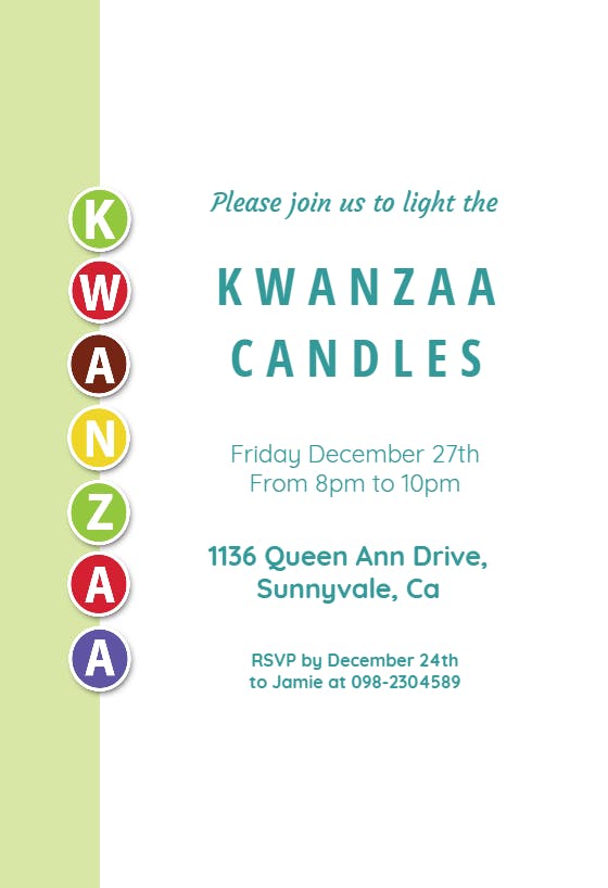 Kwanzaa -  invitación de kwanzaa