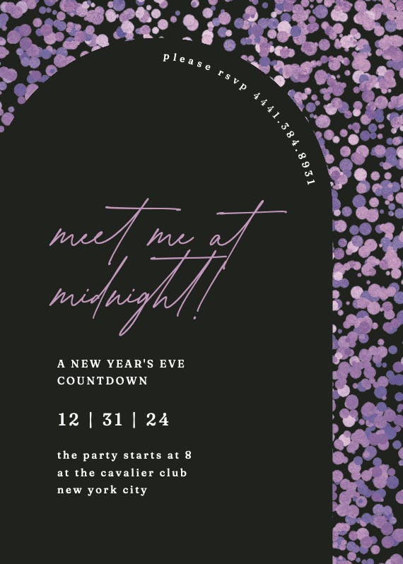 Lavender confetti - invitación de año nuevo