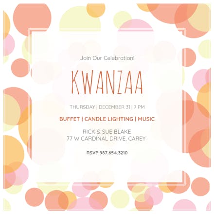 Layered Spheres - Kwanzaa Invitation