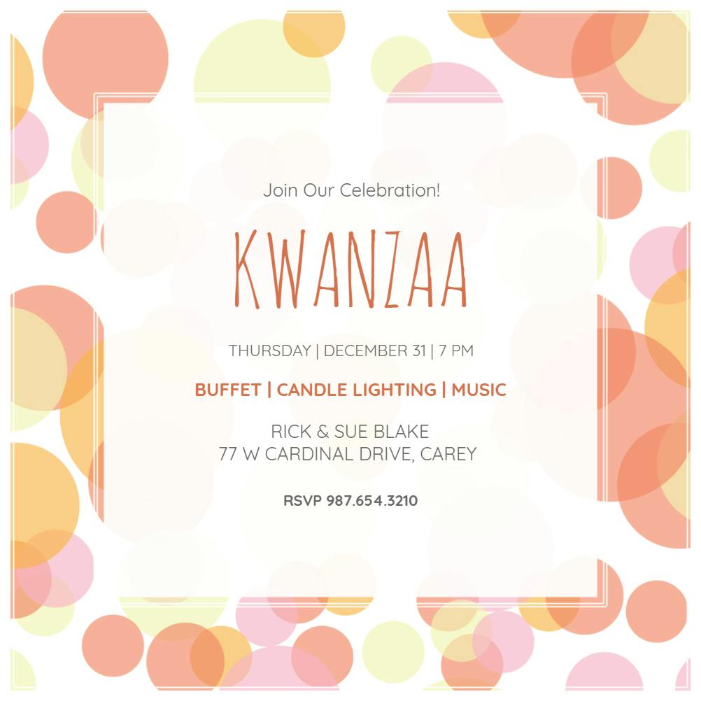 Layered spheres - kwanzaa invitation