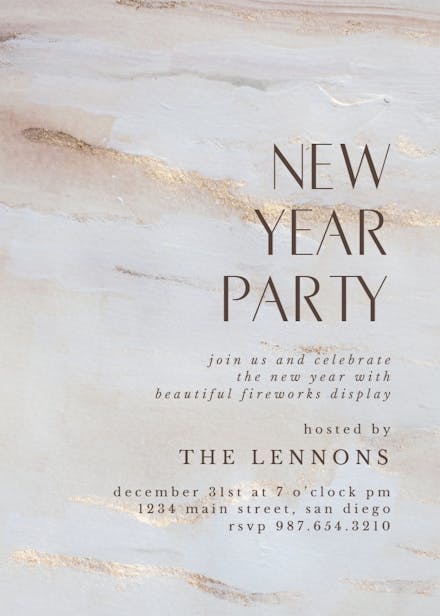 Minimal and elegant - new year invitation
