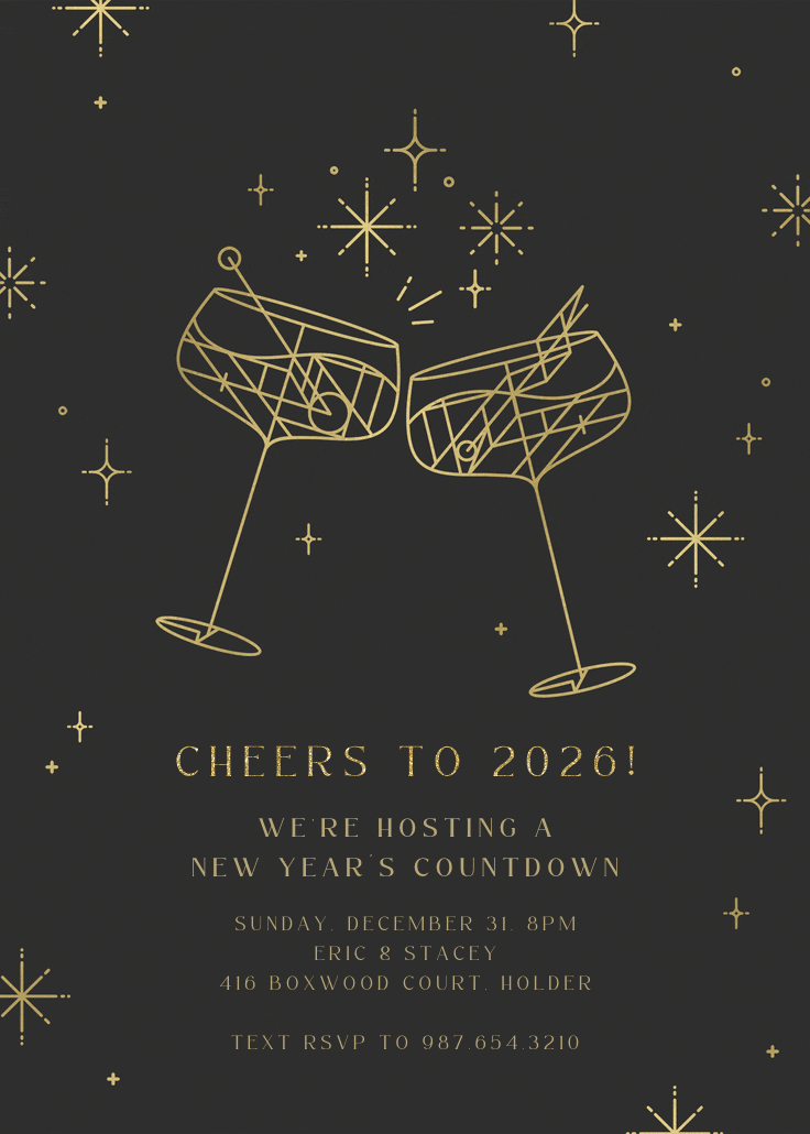 Mod cocktail - new year invitation