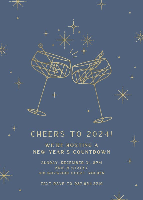 Mod cocktail - invitación de año nuevo