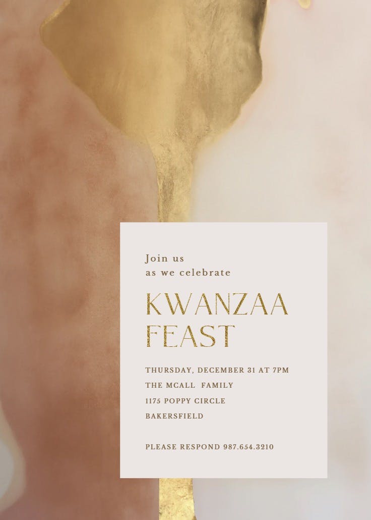 Modern aesthetic - invitación de kwanzaa