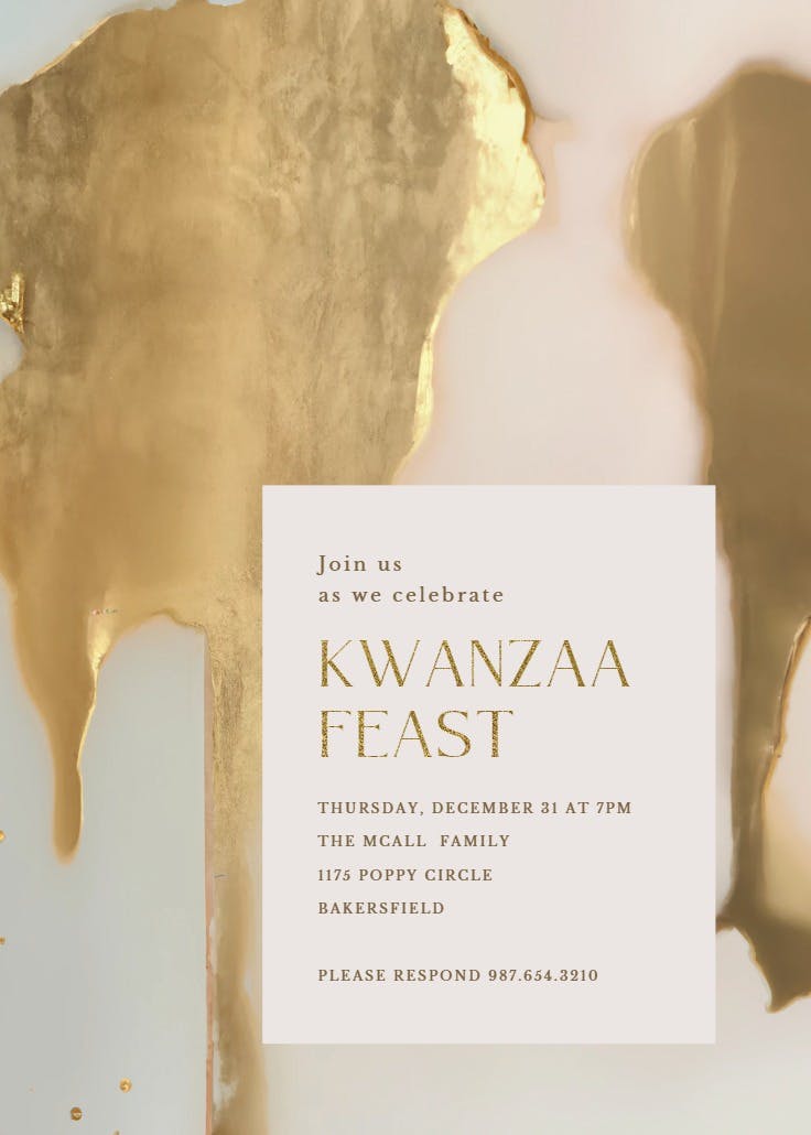 Modern aesthetic - invitación de kwanzaa