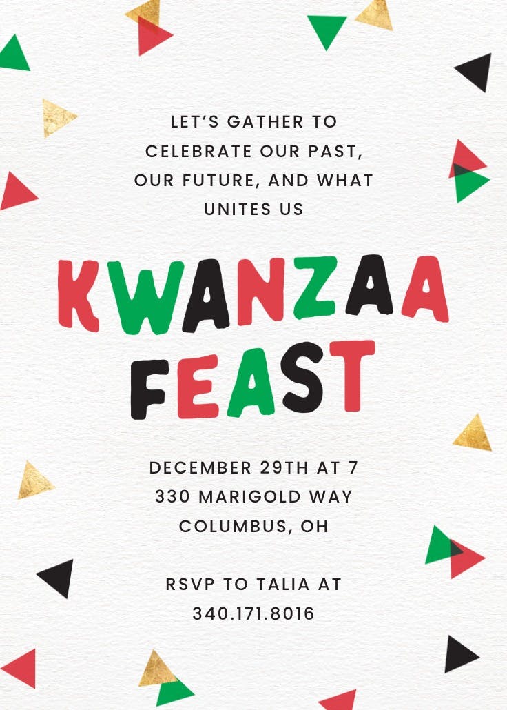 Modern kwanzaa - kwanzaa invitation