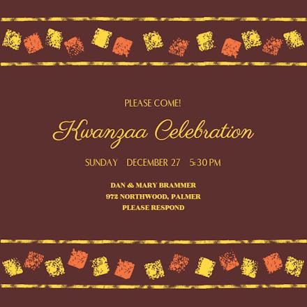 Native design - kwanzaa invitation