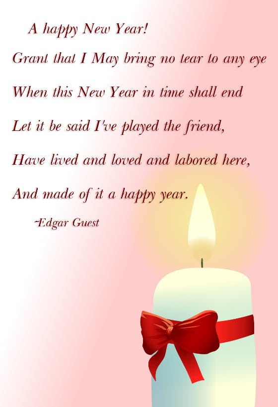 New year's prayer - new year card