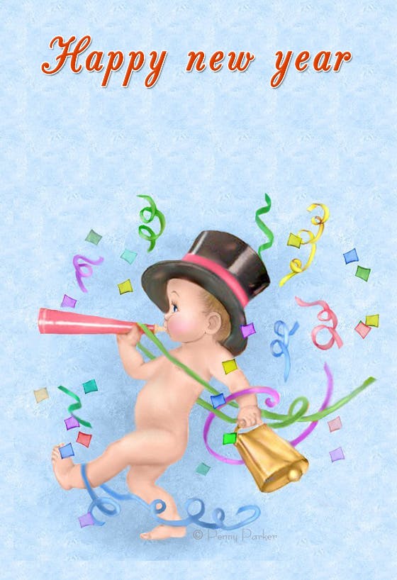 New year baby - holidays card