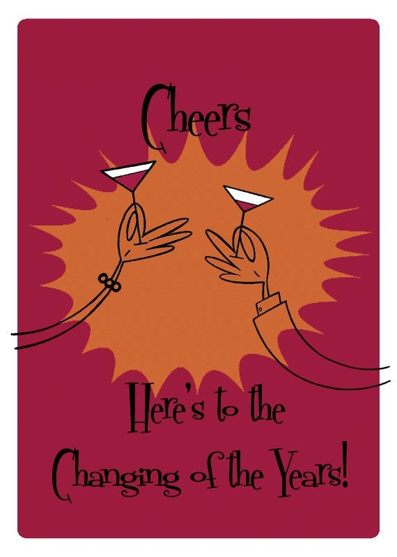 New year cheers -  tarjeta de día festivo