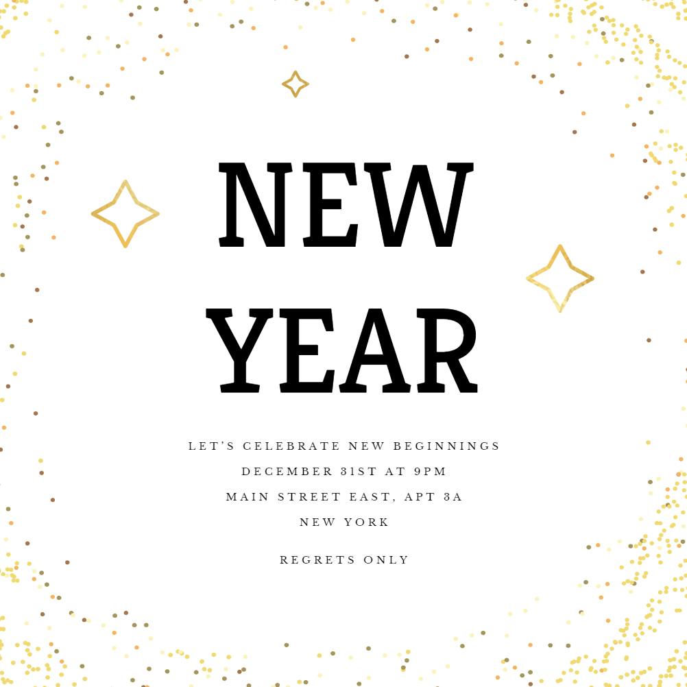 New year glam - new year invitation
