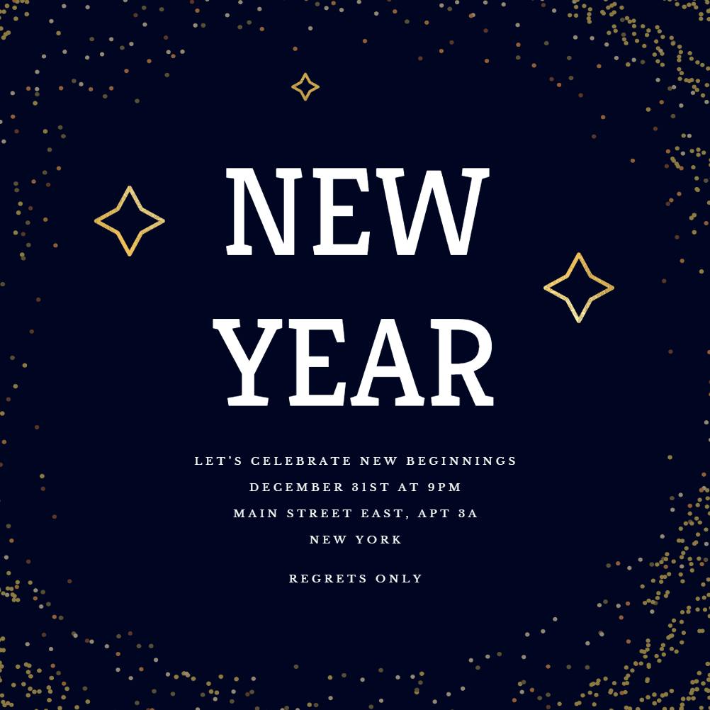New year glam - new year invitation