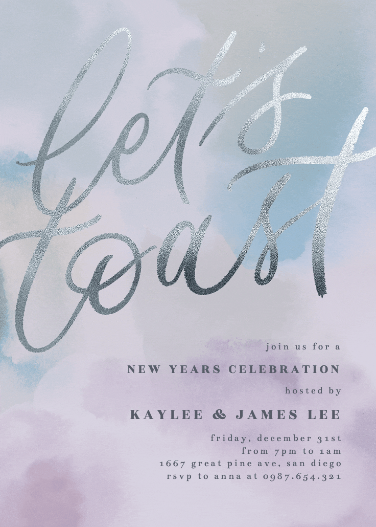 New year toast - invitación de año nuevo