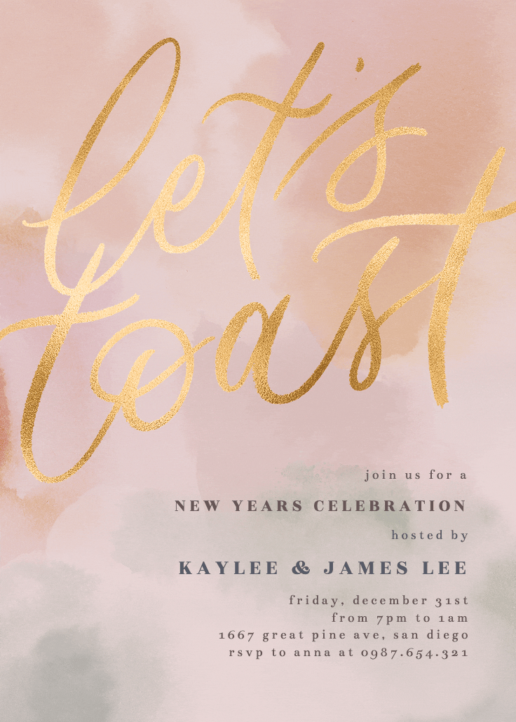 New year toast - invitación de año nuevo